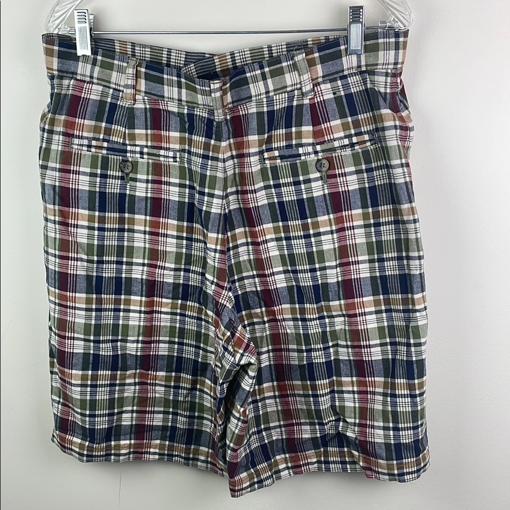 John Ashford Flat Front Plaid Shorts